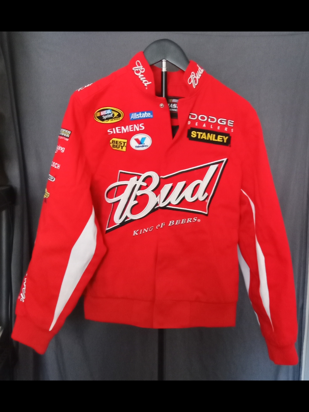 Chase Authentics Red Bud Racing Nascar Jacket with White Accents Men's Size M